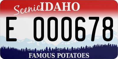 ID license plate E000678