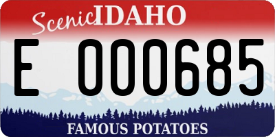 ID license plate E000685