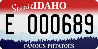 ID license plate E000689