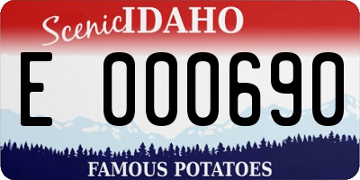 ID license plate E000690