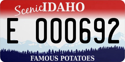 ID license plate E000692