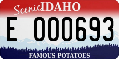 ID license plate E000693