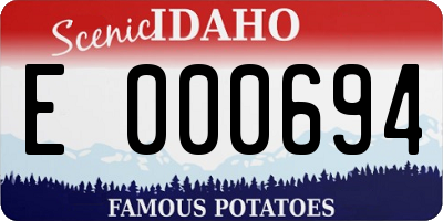 ID license plate E000694