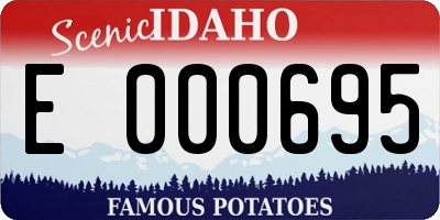 ID license plate E000695