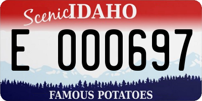 ID license plate E000697