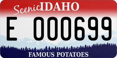 ID license plate E000699