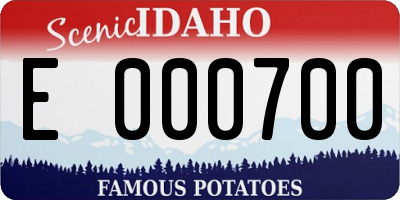 ID license plate E000700