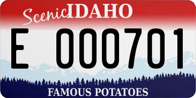 ID license plate E000701