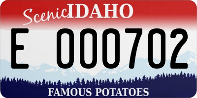 ID license plate E000702