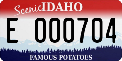 ID license plate E000704