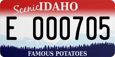 ID license plate E000705