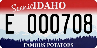 ID license plate E000708