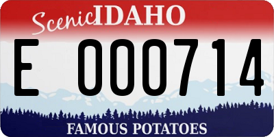 ID license plate E000714