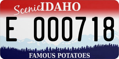 ID license plate E000718