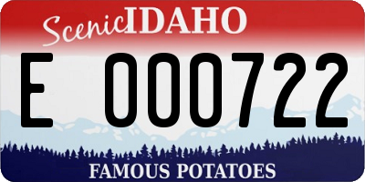 ID license plate E000722