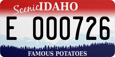 ID license plate E000726