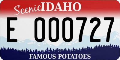 ID license plate E000727
