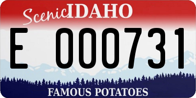 ID license plate E000731