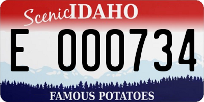 ID license plate E000734