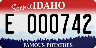 ID license plate E000742