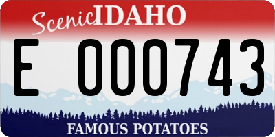 ID license plate E000743