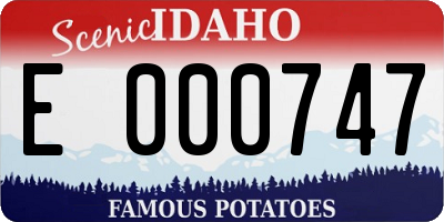 ID license plate E000747