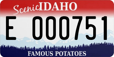 ID license plate E000751