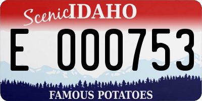 ID license plate E000753