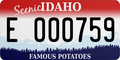 ID license plate E000759