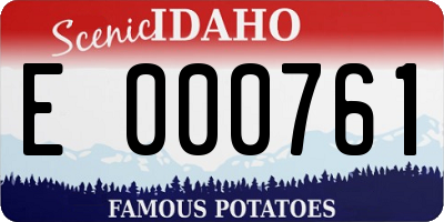 ID license plate E000761