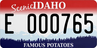 ID license plate E000765