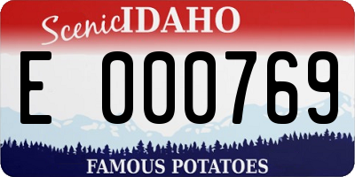 ID license plate E000769