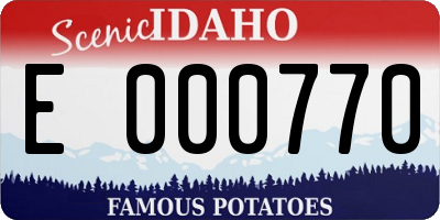 ID license plate E000770