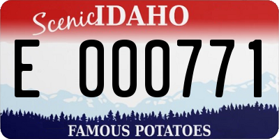 ID license plate E000771