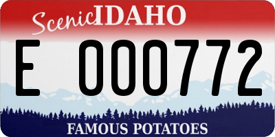 ID license plate E000772