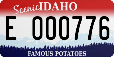 ID license plate E000776