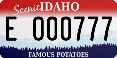 ID license plate E000777