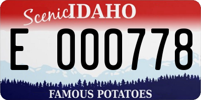 ID license plate E000778