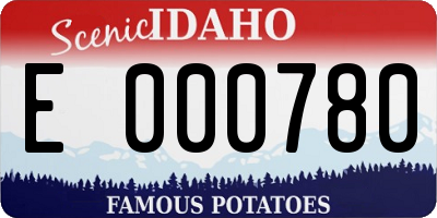 ID license plate E000780