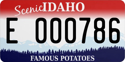 ID license plate E000786