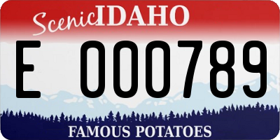 ID license plate E000789