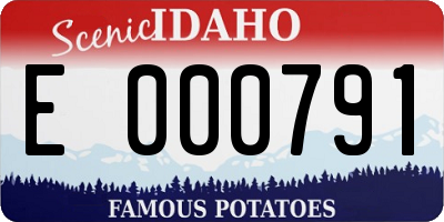 ID license plate E000791