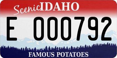 ID license plate E000792