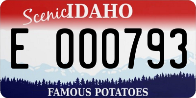 ID license plate E000793