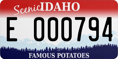 ID license plate E000794