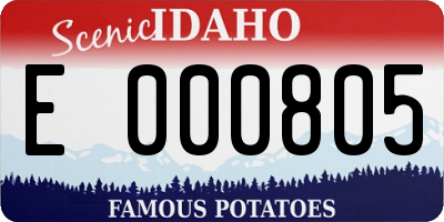 ID license plate E000805