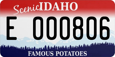 ID license plate E000806