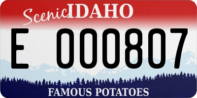 ID license plate E000807