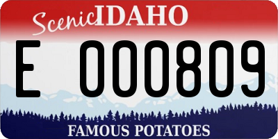 ID license plate E000809
