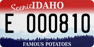 ID license plate E000810